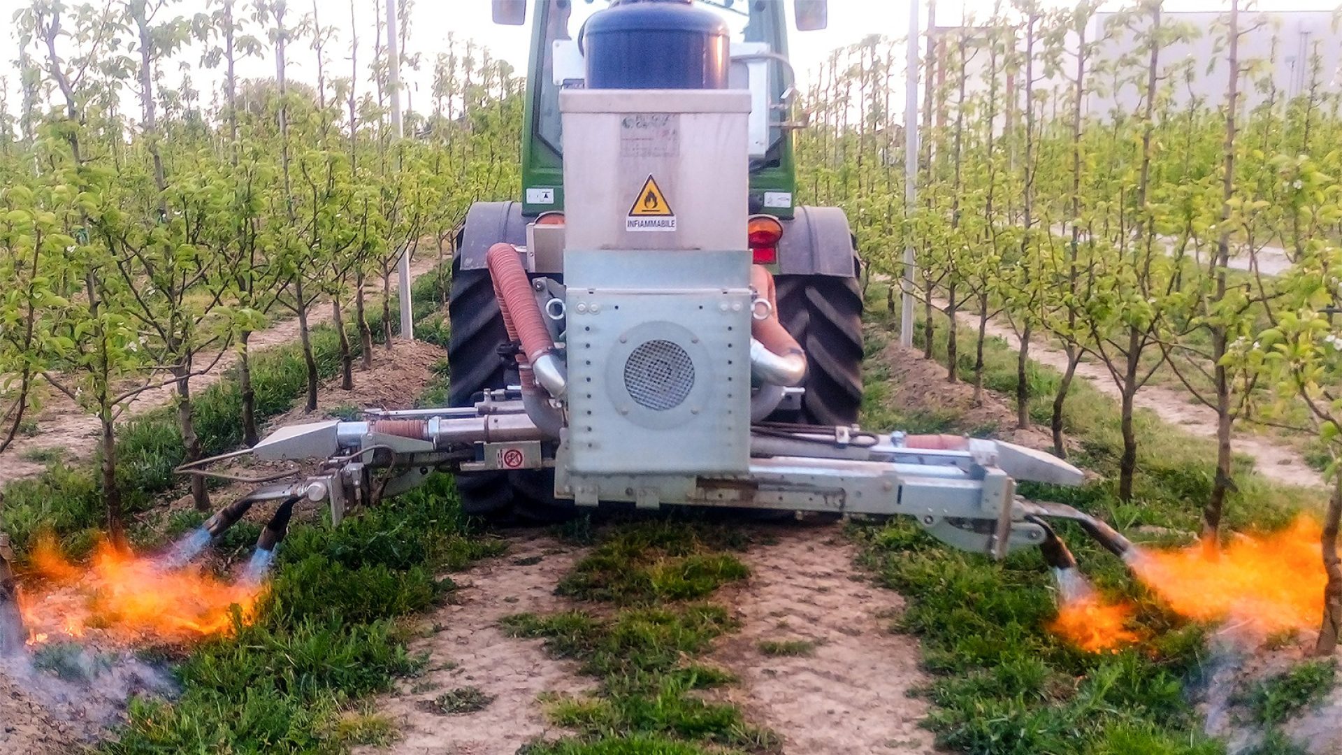 Sistema de llama controlada para malas hierbas